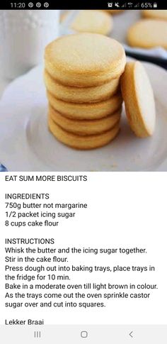 some cookies are stacked on top of each other with instructions for how to make them