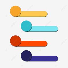 three different colored shapes on a white background