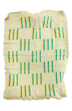 green and yellow striped blanket from Nordstrom Dusen Dusen, Green Bar, Knit Throw, Striped Blankets, Green Business, Up House, Orange And Green, Cotton Throw, Knitted Throws