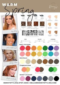 Spring Color Analysis, Spring Skin Tone, True Spring Palette, Warm Spring Outfits, Light Spring Color Palette