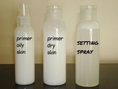 DIY Primer and Setting Spray. Best primer and setting spray recipe I've found so far. Amazing. Diy Primer, Primer And Setting Spray, Diy Makeup Setting Spray, Make Up Kits, Diy Kosmetik, Diy Beauty Products, Makeup Setting Spray, Diy Cosmetics