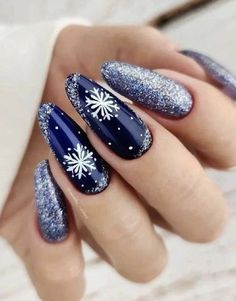 Cute Christmas Nails, Snowflake Nails, Nail Swag