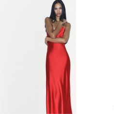 Questions? Leave A Comment Below! Chic Red Satin Dress For Cocktail, Chic Red Satin Cocktail Dress, Red V-neck Evening Dress For Summer, Red Fitted Satin Midi Dress, Chic Red Satin Dress For Formal Occasions, Elegant Red Satin Midi Dress, Elegant Red Midi Length Satin Dress, Chic Red Satin Dress For Night Out, Red Satin Dress For Summer Night Out