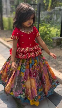 Baby Girl Dresses Traditional, Kids Pattu Langa Designs Latest, Kids Lehangas Designs Latest, Langa Blouse Designs, Kids Lehanga Blouses Designs, Baby Langa Blouse Designs, Kids Pattu Langa Designs, Baby Lehanga Blouse Patterns, Pattu Langa Blouse Designs For Kids