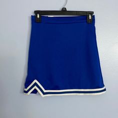 Look Cute And Ready To Cheer On Your Favorite Team! This Cheer Skirt Has A 24 Inch Waist And Is 15 Inches In Length. Blue Mini Length Tennis Skirt For School, Fitted Blue Skort For Cheerleading, Blue Stretch Skort For School, Stretch Blue Tennis Skirt For Summer, Blue Stretch Tennis Skirt For Summer, Blue School Tennis Skirt, Blue Tennis Skirt For School In Summer, Blue Tennis Skirt For School, Blue Short Tennis Skirt For School