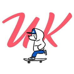 a man riding a skateboard with the letter dk on it