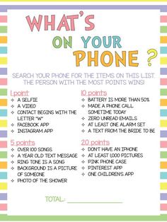 what's on your phone? search your phone for the times on this list