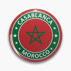 a red and green badge with the words cassblanca morocco on it