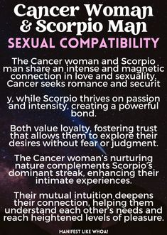 Scorpio Man And Cancerian Woman (Cancer & Scorpio Zodiac Facts) - Struggling to figure out the connection between a Cancerian Woman and a Scorpio Man? Get helpful Scorpio compatibility tips and Scorpio Zodiac Facts Men to strengthen your bond. Save this pin for key insights on how a Scorpio Man and Cancerian Woman can create lasting love! Scorpio Zodiac Facts Men, Cancerian Woman, Scorpio Compatibility, Zodiac Personality Traits, Scorpio Man, Scorpio Zodiac Facts, Signs Compatibility, Compatible Zodiac Signs, Levels Of Understanding