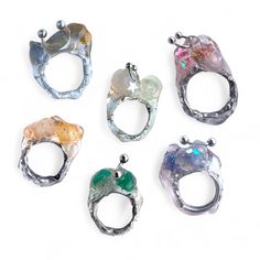 Clear epoxy piercing ring | transparent clear  ring liquid trend resin jewelry sculpture jewelry Christmas gift ------------------ Materials : raw stone, epoxy, piercing jewelry, metal.  The ring is very hard but light and safe to wear. Each ring is handmade carefully with love.  Gift packaging always!💖 Nickel-free Resin Jewelry With Unique Style, Resin Bubble Ring, Resin Cube Jewelry, Jewelry Sculpture, Unique Clear Resin Ring, Artistic Nickel-free Resin Jewelry, Sculpture Jewelry, Piercing Ring, Clear Epoxy