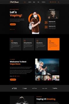 Puff Clouds - Vape Store Elementor Template kit by Rometheme | ThemeForest Our Products Page Design, Testimonials Web Design, About Us Design, Funnel Website, About Us Page Design, Digital Product Design, Ui Ux Website, Unique Website Design, Website Design Inspiration Layout