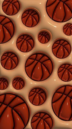 chocolate candies with basketballs on them are arranged in the shape of an oval