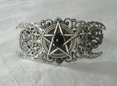 Moon Pentacle, Wicca Jewelry, Gothic Bracelet, Wiccan Jewelry, Pagan Jewelry, Dragon Jewelry, Gothic Rings, Triple Moon, Skull Jewelry