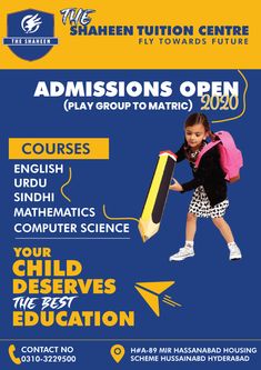 an advertisement for the children's education centre, which is open to students and parents