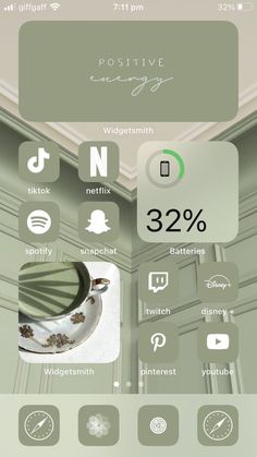 the home screen is shown with icons on it