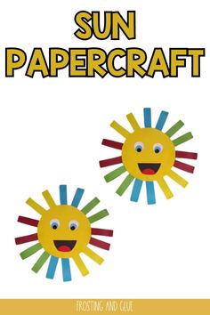 the sun paper craft is made with popssticks and glue to make it look like they