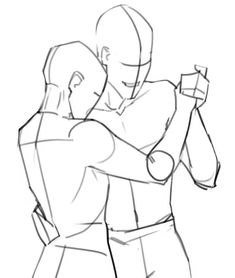 a drawing of two people hugging each other