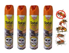 three insect killer sprays are shown in front of the image