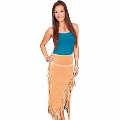 Scully Leather Women's Long Suede Fringe Skirt - 1216898 at Tractor Supply Co. Long Fringe Skirt, Fringe Leather Skirt, Long Straight Skirt, Riding Skirt, Suede Fringe Skirt, Western Skirts, Coral Skirt, Maxi Skirt Boho, Fringe Skirt