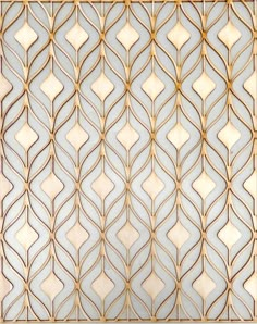 an art deco wallpaper with gold and white geometric designs on it's sides