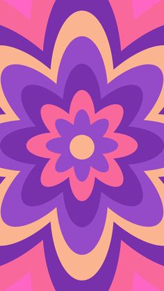 an abstract flower design in pink, purple and orange