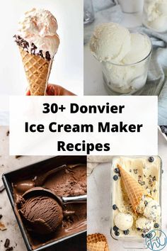 ice cream maker recipes with text overlay