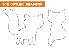 a fox cut out from paper with the text fox outline drawing