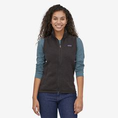 This full-zip, 100% recycled polyester fleece vest combines a sweater-knit aesthetic with the easy care of Better Sweater fleece. It’s dyed with a low-impact process that significantly reduces the use of dyestuffs, energy and water compared to conventional dyeing methods.Details: Front zipper has a kissing-welt closure and a hidden wind flap Polyester jersey trim on the wind flap, pockets, armholes and hem Interior drop-in pockets Hip length Fair Trade Certified™ sewn Made in Sri Lanka Patagonia Patagonia Casual Fall Fleece Jacket, Patagonia Casual Fleece Jacket For Fall, Casual Patagonia Fleece Jacket For Fall, Casual Outdoor Fleece Vest, Casual Fleece Vest For Outdoor, Casual Fleece Vest For Outdoor Activities, Casual Midweight Sleeveless Vest, Casual Sleeveless Midweight Vest, Patagonia Better Sweater Vest