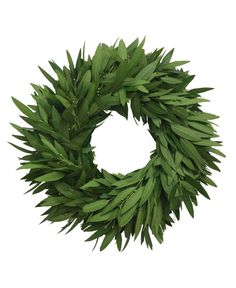 a green wreath on a white background