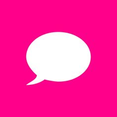 a white speech bubble on a pink background