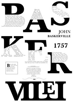 some type of black and white tyure with the words bac, john baskerville