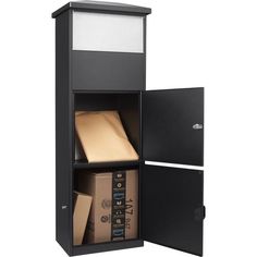 Barska CB13332 Black Parcel Mailbox with Package Compartment MPB-600 Package Drop Parcel Mailbox, Package Mailbox, Parcel Drop Box, Black Mailbox, Key Locks, Modern Mailbox, Safe Vault, Vault Doors, Parcel Box