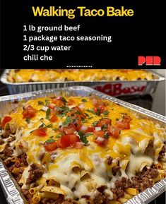 Walking Taco Bake Walking Taco Bake, Homemade Meatballs Easy, Walking Taco, Walking Tacos, Seasoned Ground Beef, Taco Bake, Fresh Salad Recipes, Meatballs Easy