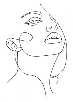 a line drawing of a woman's face