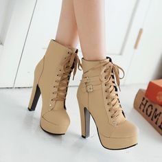 Your Storenvy Feed Womens High Heel Boots, Boots Plus Size, Comfortable High Heels, High Heel Stiefel, Short Leather Boots, High Heel Boots Ankle, Platform High Heels, Platform Ankle Boots, Fashion High Heels