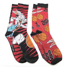 Looney Tunes Space Jam Socks Bugs Bunny & The Tune Squad A New Legacy 2-Pair Set. Design Features Your Favorite Space Jam Movie Character, Bugs Bunny And The Tune Squad. Images Woven On A Comfortable High Quality Fabric From The Iconic Movie. These Socks Are Perfect For Yourself Or The Space Jam Fan In Your Life. Polyester,Spandex,Nylon Machine Wash Officially Licensed Warner Brothers Product Authentic Looney Tunes Merchandise Fits Men's Shoe Size 6-12 Comfortably 97% Polyester 3% Spandex Perfec Bugs Bunny Socks, Clown Horror Movie, Tasmanian Devil Looney Tunes, Looney Tunes Space Jam, Socks Advent Calendar, Clown Horror, Tune Squad, Tea Towel Gift, Disney Dogs