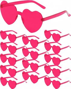 15 Pairs Heart Sunglasses for Women Frameless Trendy Transparent Rose Red Product Details Department : Women Red Trendy Sunglasses, Sunglasses Favors, Frameless Glasses, Frameless Sunglasses, Heart Glasses, Color Party, Party Sunglasses, Heart Shaped Sunglasses, Love Shape