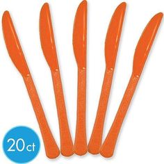 Buy Plasticware Plastic Knives - Orange Peel 20/pkg. sold at Party Expert 70s Theme Party, Vinyl Table Covers, Birthday Party Checklist, Party Bundles, Plastic Ware, Pink Table, Apple Red, Tableware Collection, Pink Plastic