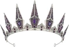 Amazon.com: SWEETV Gothic Crowns for Women Black Tiara Queen Crown Witch Hair Accessories for Costume Halloween Prom Party, Purple : Clothing, Shoes & Jewelry Halloween Prom, Witch Hair, Black Tiara, Gothic Crown, Purple Halloween, Gothic Accessories