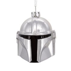 a star wars helmet ornament hanging from a string