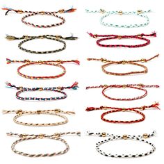 PRICES MAY VARY. 12Pcs String Bracelets Set: The colorful bracelets are perfect for summer and beaches, they are best partners for your daily outfit. different styles make them feel very special and charming, also great for party and casual wear. Product Parameter: Bar's Length: 23 cm (9 inch) / Weight: 1 g/pair. Perfect for gifts in the festivals and any special moments. The colorful bracelets are perfect for summer and beaches, they are best partners for your daily outfit. different styles mak Multicolor Bracelet, Braided Rope Bracelet, Women Friendship, Red String Bracelet, Friendship Jewelry, Gold Bead Bracelets, Braided Rope, Woven Bracelets, String Bracelet