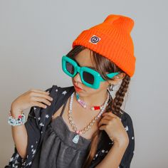 Stay cozy during chilly days with the Rags Knit Beanie in neon orange. With one-size-fits-all construction, this warm and fuzzy accessory is perfect for adults and kids alike! This beanie will make any winter outfit POP! Neon Orange, Stay Cozy, Knit Beanie, Winter Outfit, Winter Outfits, Neon, Orange, Knitting, United States