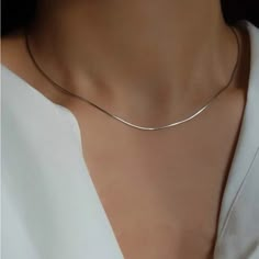 Brand New And Absolutely Beautiful Length:16.5-18.5 Inch Offers Welcome Sterling Silver Chain Necklace, Watches Women Fashion, Women's Jewelry And Accessories, Girly Jewelry, Minimalist Necklace, Trendy Accessories, Silver Chain Necklace, Exquisite Jewelry, Stainless Steel Necklace