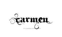 the word kermen written in black ink