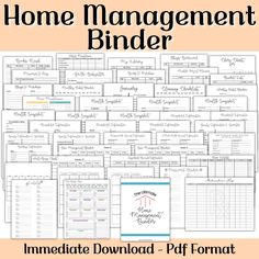 the home management bind is shown with text overlaying it, and an image of a