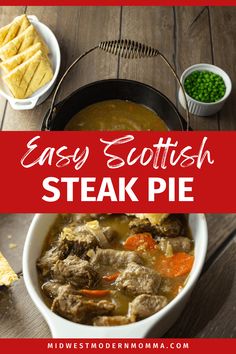 easy steak and sausage pie soup in a bowl