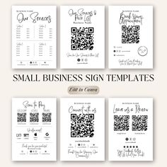 small business sign templates with qr code