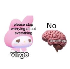 an image of a cartoon character next to a brain with the words virgo on it