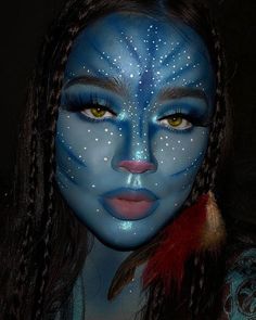 Avatar Makeup, Avatar Halloween, Halloween Make-up Looks, Halloweenský Makeup, Holloween Makeup, Drag Make-up, Cute Halloween Makeup, Halloween Makeup Diy, Halloween Beauty