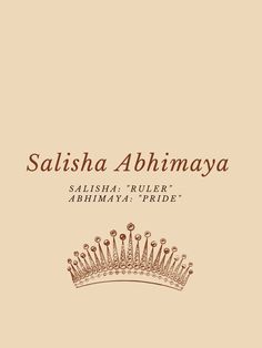 the front cover of salishaa abhirmaya's album, which features an image of a crown